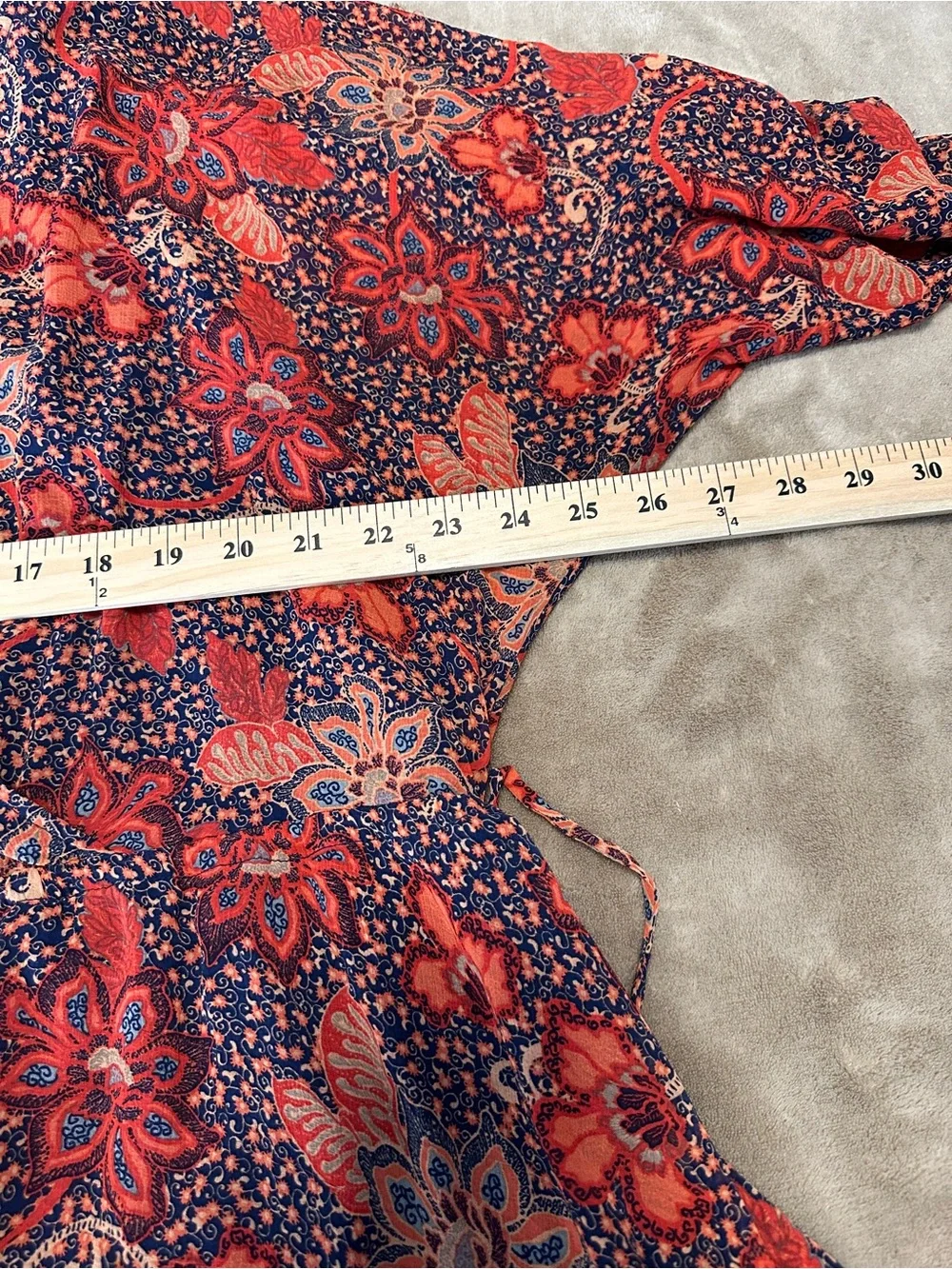 Free People Cottagecore Festival Boho‎ Romantic Chic Red Floral Mini Dress SzM